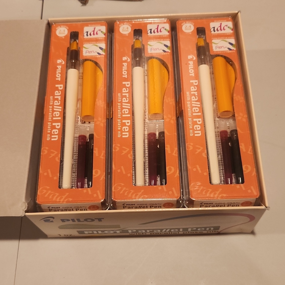 Pen pilot Parallel Calligraphy art Orange color cap school 12 individual pack